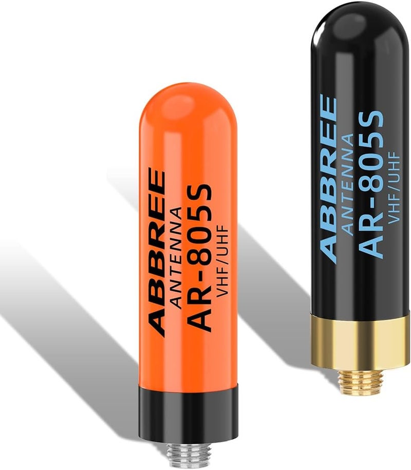 ABBREE Ham Radio Antenna Dual Band VHF/UHF 144/430Mhz 1.96inch Mini Short AR-805S SMA- Female Long Range Stubby Antenna for BAOFENG UV-5R Mini 5RM BF-F8HP PRO UV32 DM32 GM21 Accessories,2Pack - Image 1